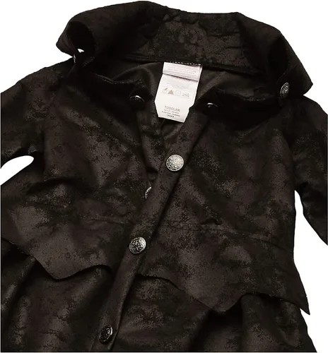 Vista 5 de Disfraz negro para niños diseño del capitán de los piratas de los siete mares, S, Multicolor