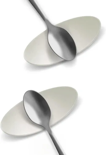 Vista 12 de Carrotez Soporte para cuchara de café de silicona, 2 piezas (0.2 x 1.6 x 3.74 pulgadas), soporte para cuchara flexible en forma de almendra
