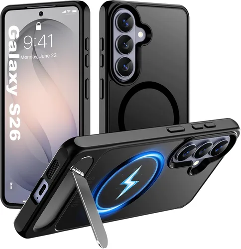 Vista 78 de Hualele - Funda magnética para Samsung Galaxy S24 Plus/S25 Plus con soporte de metal, [compatible con MagSafe]