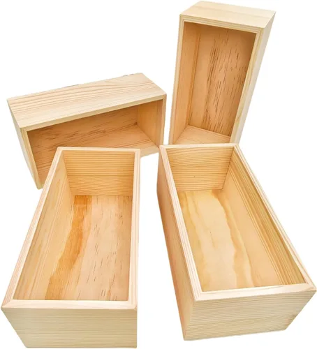 Vista 16 de Anktily 4 Pack Cajas Organizadoras de Almacenamiento de Madera para Manualidades Sin Acabar, Caja de Madera Cuadrada Pequeña de 3 x 3 x 1.6