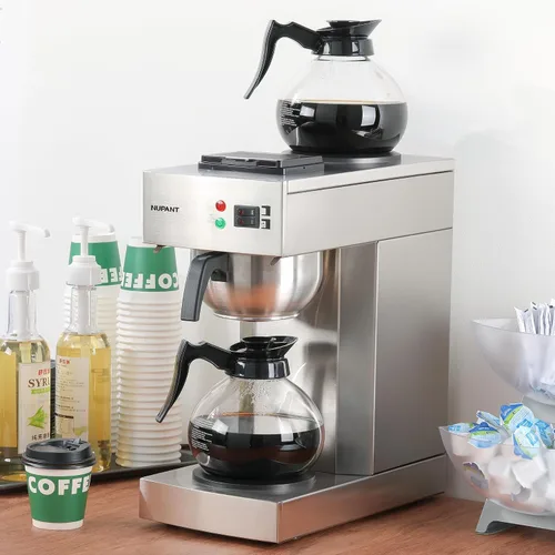 Vista 4 de NUPANT Cafetera de 12 Tazas 1.8L Cafetera Comercial de Goteo Cafetera de Café con Pico Vertidor con 2 Jarras de Vidrio y 2 Placas Calentadoras