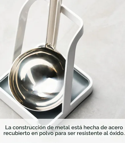 Vista 3 de Yamazaki Home Torre soporte para cucharones - Soporte para tapa para utensilios de cocina - Acero Blanco