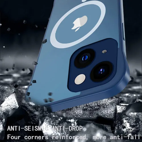 Vista 3 de Omio - Funda magnética delgada para iPhone 15 compatible con MagSafe, transparente mate, ultrafina, diseño sin marco, sin bordes con bucle