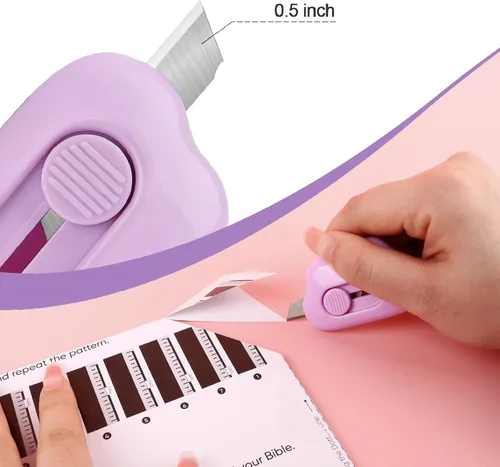 Vista 5 de Cortadores de cajas – Paquete de 3 abrecartas retráctiles, adorable cortador de papel pequeño de nube para llavero, bolsa de bolsillo, paquete