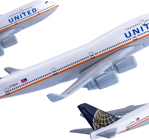 Vista 4 de Avión Modelo 1:400 Escala United B747 Modelo Avión Metal Plane Die-Cast Aleación Aviones para Regalo y Colección (United B747)