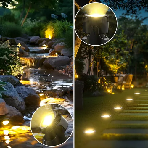 Vista 7 de SoulBay Luces LED bajo el agua, paquete de 4 P68 impermeables de bajo voltaje iluminación de paisaje con temporizador de 8 horas para fuente