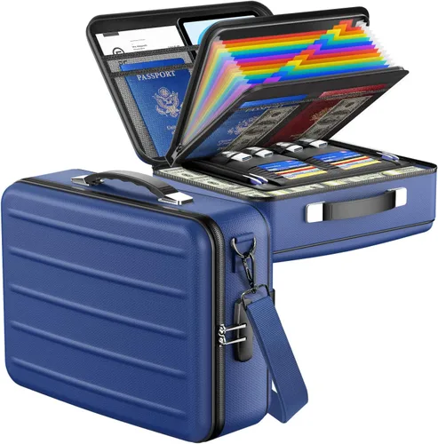 Vista 9 de Caja de Documentos Ignífuga con Cerradura, Caja de Seguridad de Cáscara Dura Ignífuga para Documentos del Hogar, Caja de Archivos Ignífuga Portátil