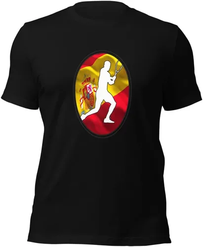 Vista 45 de Carlos Alcaraz Camiseta de manga corta unisex de algodón con diseño de bandera de España