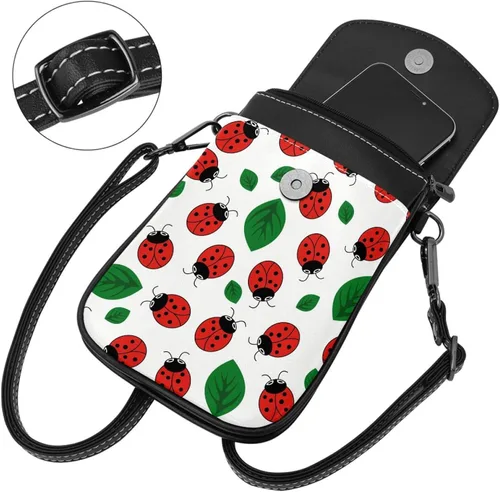 Vista 4 de Bolso cruzado pequeño de mariquita para teléfono celular