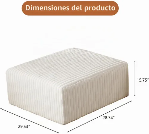 Vista 2 de Sofá modular seccional, sofás deshuesados para sala de estar, sofás en forma de L, sofá de nube seccional, cómodo sofá de pana, con asiento Beige
