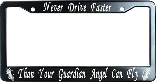Vista 8 de Blessed by God Spoiled by My Husband Marco de matrícula de metal negro resistente, divertido humor marco para placa de auto, soporte para placa