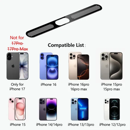 Vista 7 de Cubierta antipolvo para altavoz para iPhone 17/16 Pro Max, 16 Pro, 15 Pro, 15 Pro Max, protector de altavoz para iPhone, cubierta adhesiva