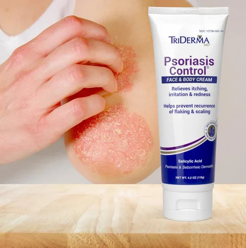 Vista 2 de TriDerma Crema facial y corporal para control de la psoriasis, 4.2 onzas