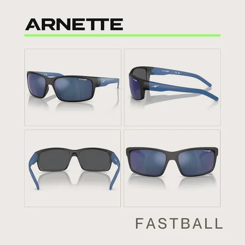 Vista 2 de ARNETTE AN4202 - Gafas de sol rectangulares para hombre + paquete con kit de cuidado de gafas de diseñador iWear