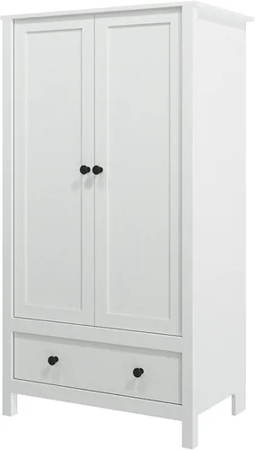 Vista 6 de Panana Armario de 2 puertas, armario con cajón para dormitorio (blanco)