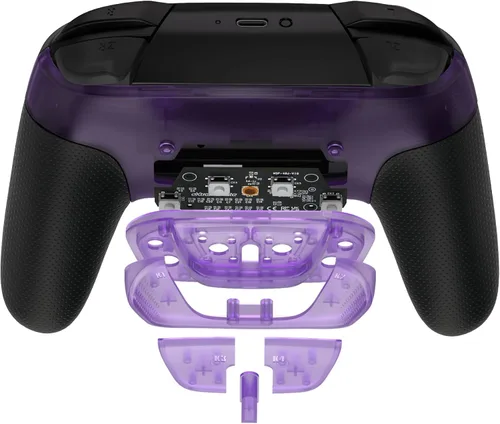 Vista 32 de eXtremeRate Back Buttons Attachment for Nintendo Switch Pro Controller, Clear Black Back Paddles Programable RISE4 Remap Kit for Switch Pro