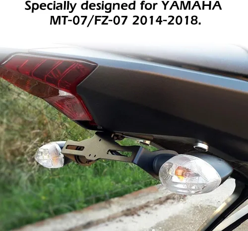 Vista 3 de Akozon - Soporte para placa de matrícula con luz LED para MT-07 FZ-07 2014-2018, Popular, Moderno