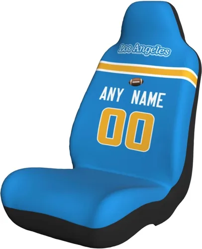 Vista 29 de Fundas de asiento de coche de fútbol personalizadas, accesorios personalizados para automóvil, regalos de Arizona con nombre y número, funda