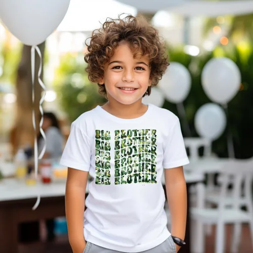 Vista 6 de Camiseta Big Brother para niños, camiseta Big Bro para niños, camisa de vaquero para niños, camiseta de algodón con estampado de letras divertidas