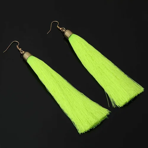 Vista 3 de MILAKOO 10 pares de pendientes largos de borla para mujer con flecos
