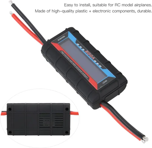 Vista 3 de Medidor de vatios Rc de 200 A, analizador de potencia, analizador de batería digital, monitor de medidor de potencia con pantalla LCD digital
