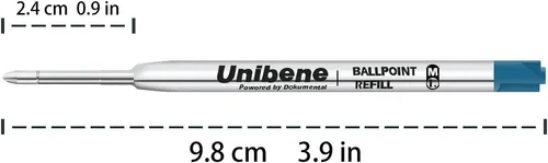 Vista 5 de Unibene Parker - Paquete de 12 repuestos compatibles con bolígrafo, punta media de 0.039 pulgadas, 6 negros y 6 azules, tinta alemana reemplazable