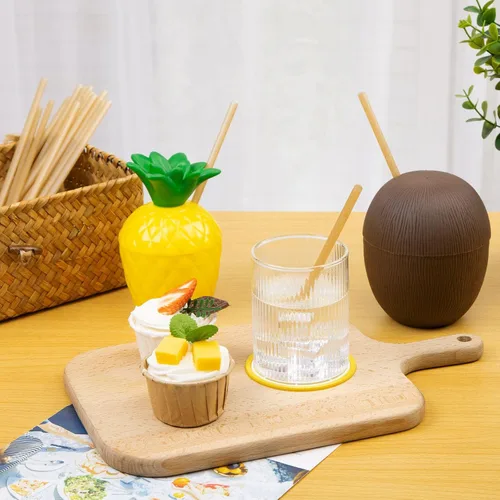 Vista 9 de HANSGO - Pajitas de caña de azúcar, 200 pajitas desechables para bebidas frías y calientes, café, cóctel, jugo, ideal para fiestas en la playa, 200