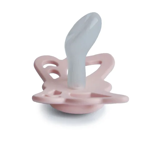 Vista 4 de FRIGG Butterfly Anatomical SilkySoft - Chupete de silicona para bebé, fabricado en Dinamarca, sin BPA (rubor/cedro, 6-18 meses)