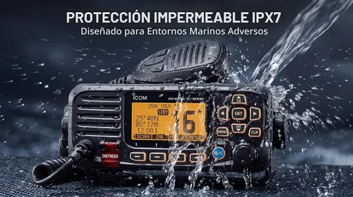 Vista 5 de Icom IC-M330G Ultra Compact VHF Transceptor Marino con GPS - Negro
