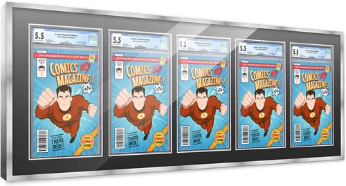 Vista 32 de Poster Palooza Marco de cómics con paspartú para 1 cómic de grado CGC, CBCS o PGX, marco de cómic de bronce para cómic de 8.125 x 13 pulgadas