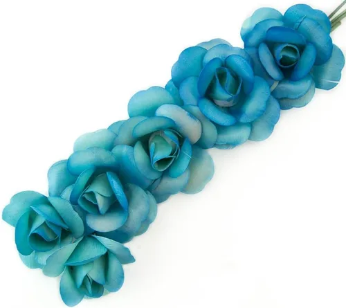 Vista 13 de 6 rosas de madera negras medio abiertas para manualidades, ramos personalizados y otros proyectos. 16 colores para elegir. Negro