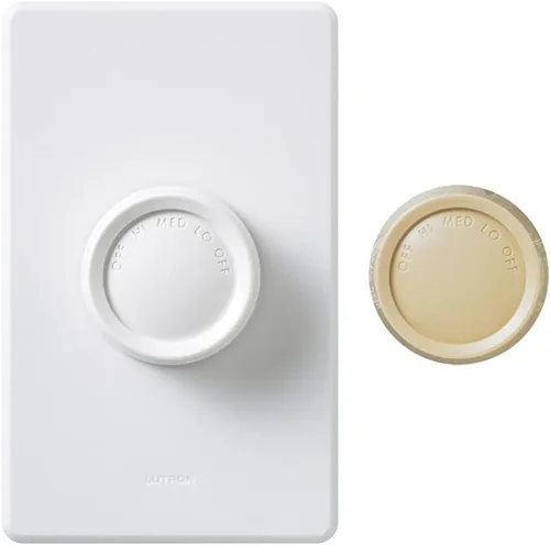 Vista 6 de Lutron FSQ-2FH-DK Electronics - Control giratorio de velocidad de ventilador de encendido/apagado, 1 perilla blanca y 1 marfil incluida