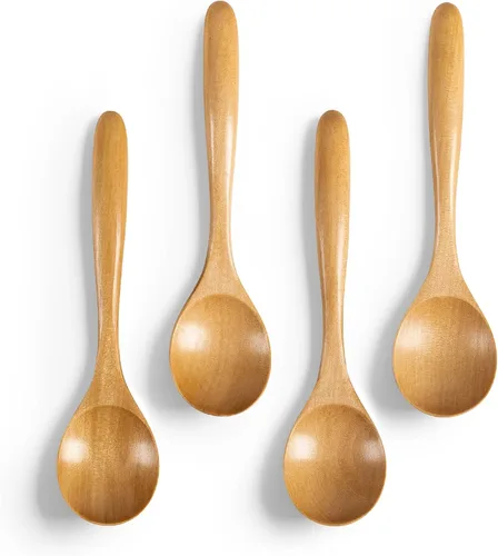 Vista 18 de 2 PCS Cucharas de Madera para Miel, Cucharas de Madera Pequeñas de 6.7 Pulgadas - Excelentes para Té, Café y Sopa, Pequeño Juego de Cucharas de Mesa