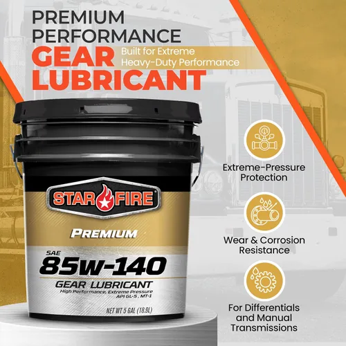 Vista 3 de Lubricantes Starfire Premium SAE 85W140 GL-5 - Aceite diferencial, 5 galones