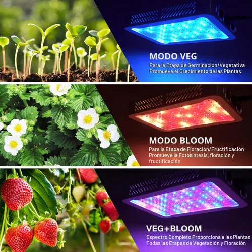 Vista 2 de Beelux Luz LED de Cultivo de 1000W para Plantas de Interior de Espectro Completo, Chips Dobles Mejorados e Interruptor Dual, Luces de Cultivo