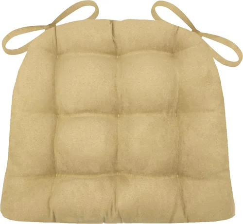 Vista 44 de Barnett Almohadilla para silla de comedor con lazos. Gamuza microfibra, microgamuza, reversible, relleno de espuma de látex, se puede lavar a Negro