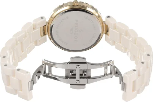 Vista 5 de Peugeot Reloj de cerámica con bisel de cristal Swarovski para mujer