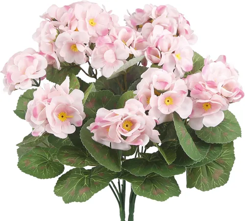 Vista 10 de CISDUEO 2 Piezas Flores de Otoño Artificiales para Decoración Geranios Falsos Rojos Flores de Primavera Falsas para Macetas Exteriores Plantas Otoño