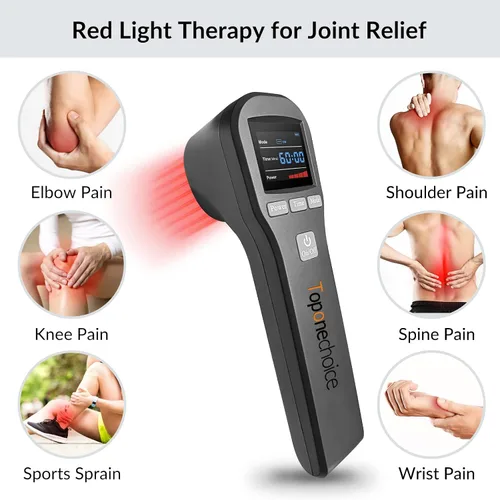 Vista 3 de Dispositivo de terapia de luz roja - 4x808nm+16x650nm Terapia de luz infrarroja cercana para alivio del dolor muscular articular, terapia infrarroja