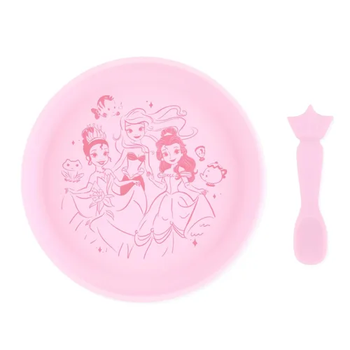 Vista 8 de Bumkins Disney - Juego de platos y cucharas para bebés y niños pequeños, plato de silicona para bebés y niños, destete LED, suministros