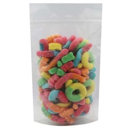 Vista 2 de Surtido de gomitas de neón ácidas, gomitas de neón brillantes con sabor a fruta (2 libras)