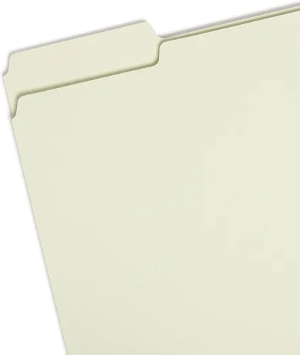 Vista 2 de Smead Carpeta de archivos de cartón prensado, pestaña de corte de 1/3, expansión de 1 pulgada, tamaño carta, gris/verde, 25 por caja (13230)