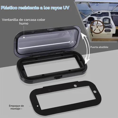 Vista 2 de Pyle Pyle PLMRCB1 - Cubierta estéreo marina resistente al agua, protector de radio de barco resistente con puerta abatible y liberación con resorte