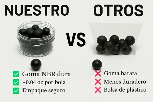 Vista 4 de 100 bolas de pintura Hard Rubber Balls de calibre 43, bolas de proyectiles reutilizables para pistolas de defensa doméstica y entrenamiento en .43