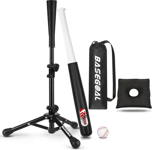 Vista 11 de Baseball Batting Tee Ball Set for Kids and Youth,with Bat & Ball Negro-Rojo B
