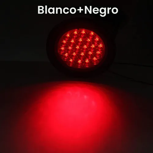 Vista 4 de 4 piezas de luces traseras LED redondas de 4 pulgadas para remolque, rojas, 24 LED, impermeables, luces traseras LED redondas de 4 pulgadas