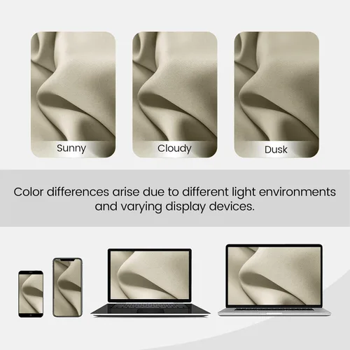 Vista 7 de Cortinas opacas de terciopelo beige para dormitorio de 52 x 72 pulgadas de largo, juego de 2 paneles - Cortinas con bloqueo de luz UV y reducción