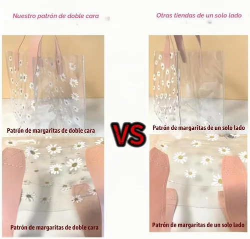 Vista 3 de YMASELA Bolsa de regalo transparente con asas (9.8 x 9.1 x 5.5 pulgadas, 2 unidades) bolsa de embalaje de regalo impermeable de plástico resistente