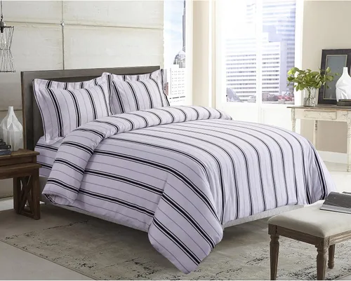 Vista 32 de Tribeca Living ST170DSQUBG - Juego de edredón de franela de gran tamaño, tamaño Queen, negro/gris