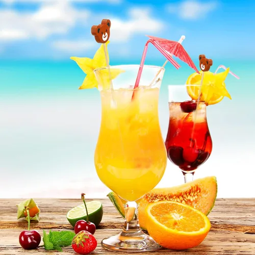 Vista 5 de 100 palillos de cóctel con cara de oso, brochetas de bambú para aperitivos, lindos palillos de comida de oso, palillos de dientes para frutas